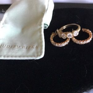 Judith Ripka  set earrings + ring @ 8 1/4